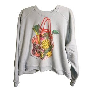 GRAYSON THREADS Gray Graphic Sweatshirt Farmers Market Tote Print Size L